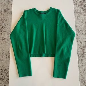 Green cropped sweater